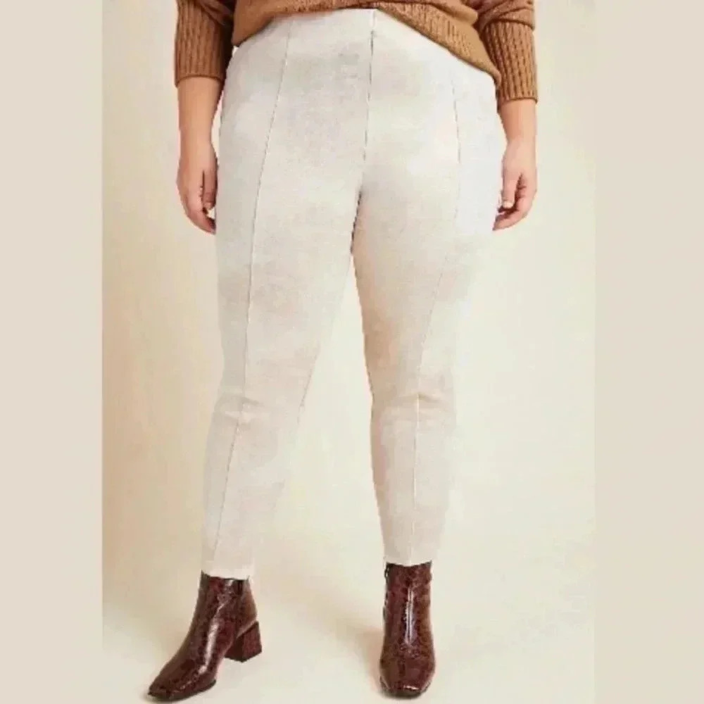 Anthropologie Leggings pants Shiny Zipper Neutral size 16W
